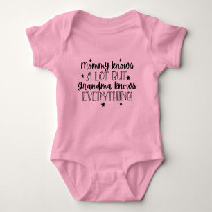 cute Granddaughter Mummy Grandma word art  Baby Bodysuit