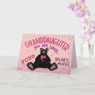 Cute Granddaughter Valentine Bear Inspirivity Fun Card