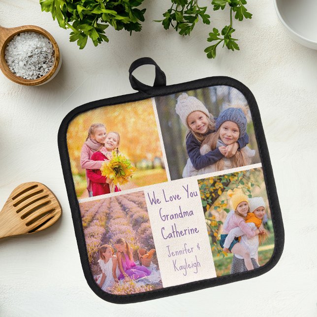 Cute Granddaughters Photo Custom Grandma Gift Pot Holder (Creator Uploaded)