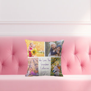 Cute Granddaughters Photos Custom Grandma Gift Cushion
