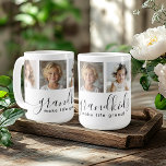 Cute Grandkids Make Life Grand 4 Photo Coffee Mug<br><div class="desc">A thoughtful gift for grandparents, this custom Photo Collage design features a 4-photo template to personalise with photos of the grandchildren. A combination of modern handwritten script combined with a modern sans serif font spell out "grandkids make life grand!" This mug makes a wonderful gift for Grandparent's Day, birthday, holiday...</div>