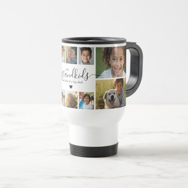 Cute Grandkids Photo Collage for Grandmother Travel Mug (Front Right)