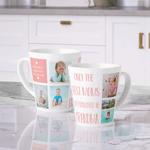 Cute Grandma Grandchildren Photo & Name Latte Mug