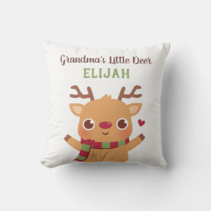 Cute Grandma Little Deer, Christmas Nursery Decor Cushion