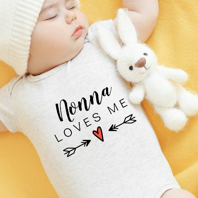 Cute Grandma Nonna Loves Me Customise Baby Bodysuit (Cute Grandma Nonna Loves Me Customize Baby Bodysuit)