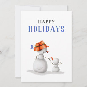 Cute Grandma Snowman Happy Holidays Holiday Card