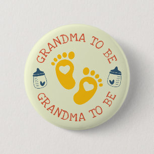 Cute Grandma To Be Custom Baby Shower Party 6 Cm Round Badge