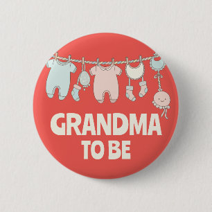 Cute Grandma To Be Custom Baby Shower Party 6 Cm Round Badge