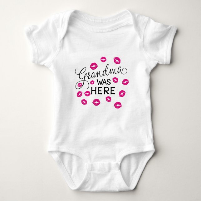 Cute Grandma Was Here Baby Bodysuit (Front)