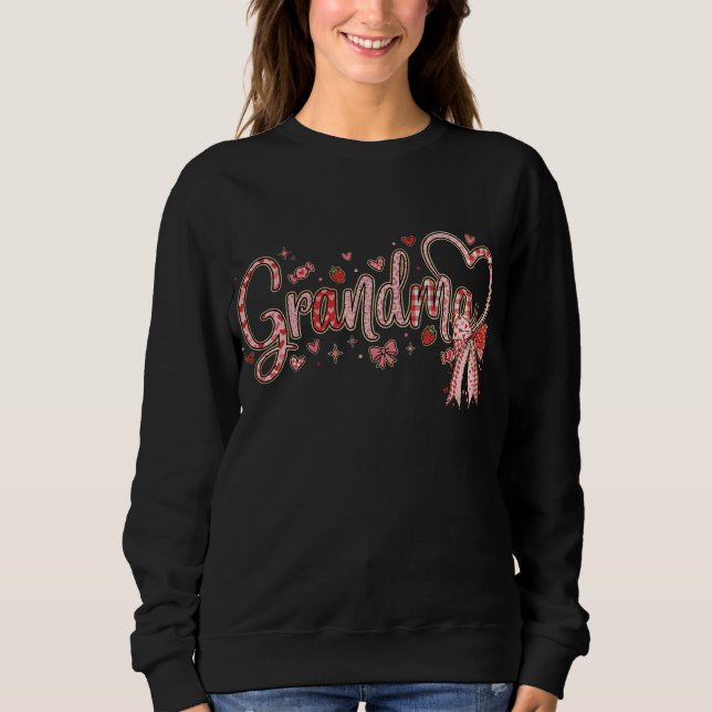 Cute Grandma with a bow  Sweatshirt (Front)