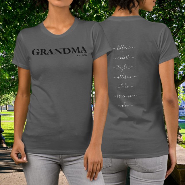 Cute Grandma with Kids Names Year T-Shirt (Creator Uploaded)
