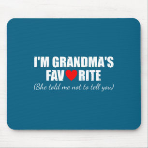 Cute Grandma's Favorite Grandchild Quote Baby Mouse Pad