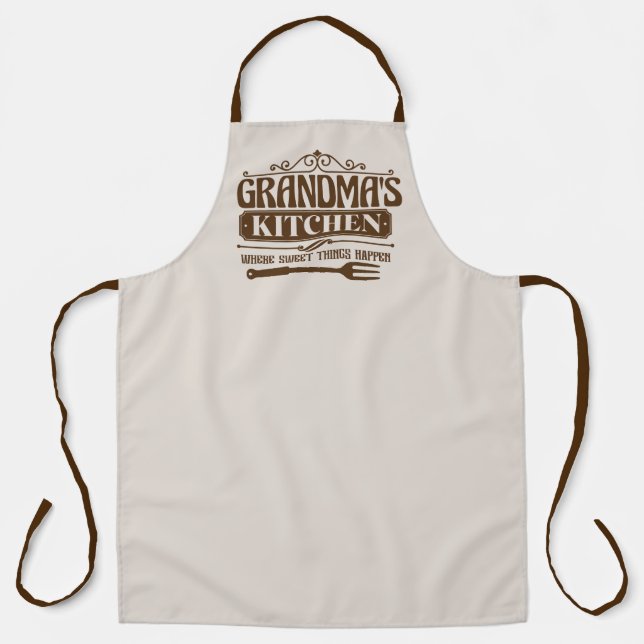 Cute Grandma's kitchen word art  Apron (Front)