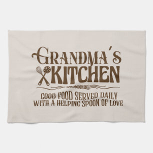Cute Grandma's kitchen word art  Tea Towel
