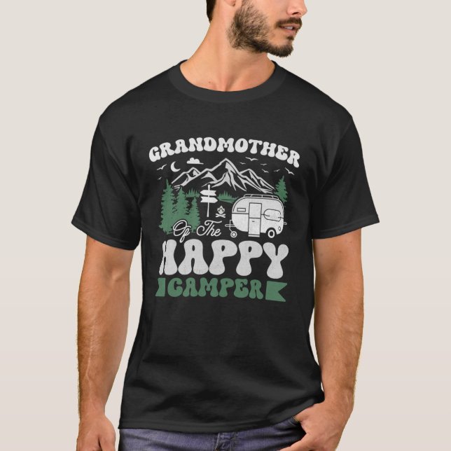 Cute Grandmother Of The Happy Camper Camping Trip T-Shirt (Front)