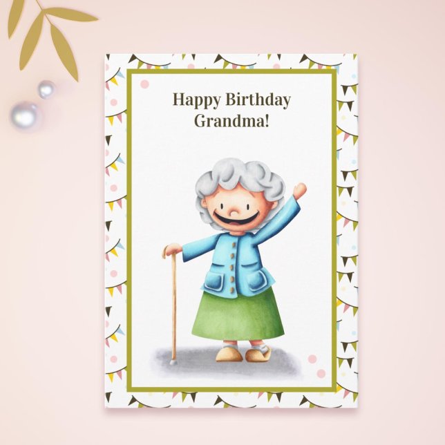 Cute Grandmother Personalised Birthday Card (Creator Uploaded)