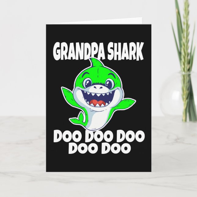 Cute Grandpa Shark Doo Doo Doo Card (Front)