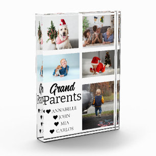 Cute Grandparents Grandchildren 5 Photo Collage Block