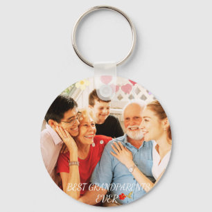Cute Grandparents Grandkids Family Photo Gift Idea Key Ring