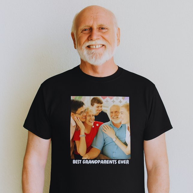 Cute Grandparents Grandkids Family Photo Gift Idea T-Shirt (Creator Uploaded)