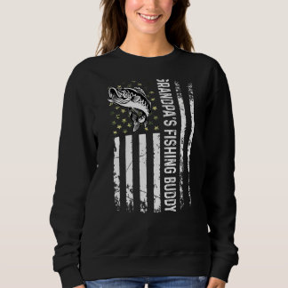 Cute Grandpa's Fishing Buddy Young Fisherman Sweatshirt