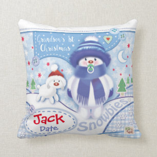 Cute Grandson's First Christmas Pillow