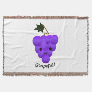 Cute Grapeful Grapes Throw Blanket