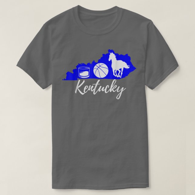Cute Graphic Bourbon Basketball Horse Kentucky  T-Shirt (Design Front)