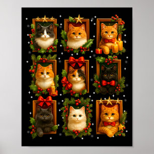 Cute Graphic Cat Crew Christmas Xmas Women Girl Ki Poster