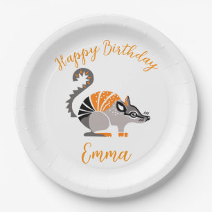 Cute graphic - NUMBAT- Wild animals- Party Paper Plate