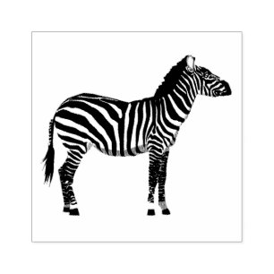 Cute graphic of a Zebra Rubber Stamp