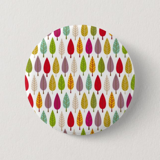 Cute graphic pattern with trees pinback buttons (Front)