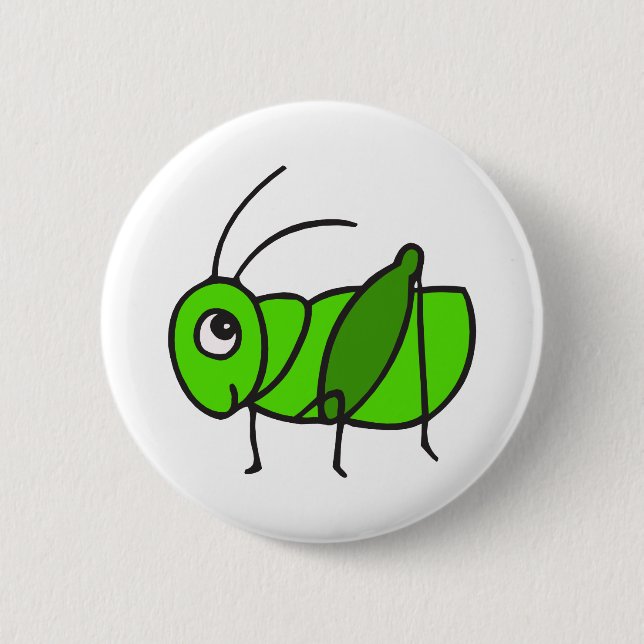 Cute Grasshopper 6 Cm Round Badge (Front)