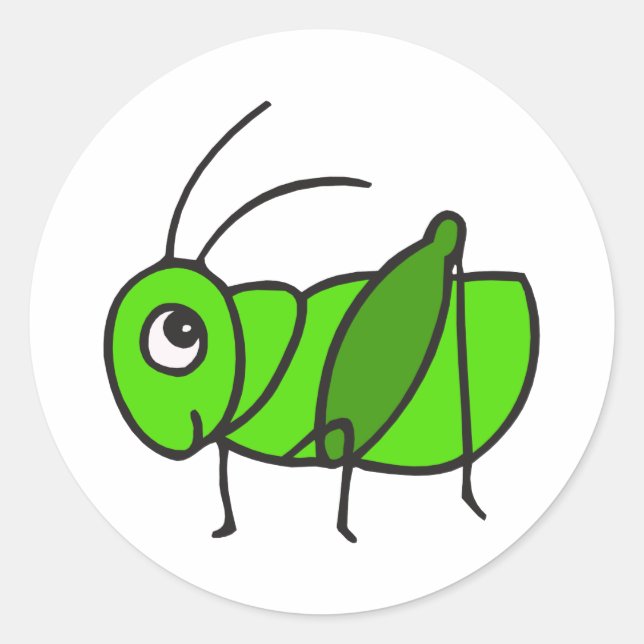 Cute Grasshopper Classic Round Sticker (Front)