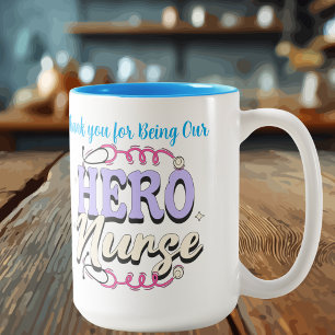 Cute Gratitude Nurse Blues Typography PERSONALIZE Two-Tone Coffee Mug