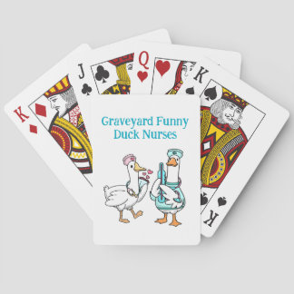 Cute Graveyard Funny Duck Nurses Playing Cards