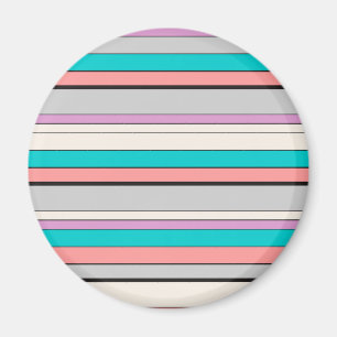 Cute gray aqua stripes magnet
