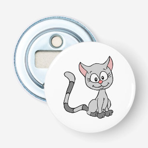 CUTE GRAY LITTLE KITTEN WITH A NICE SMILE BOTTLE OPENER