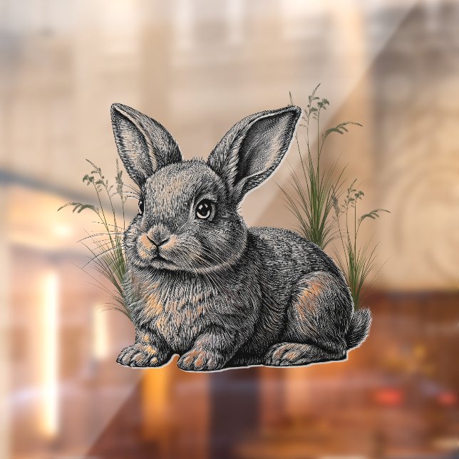 Cute Gray Rabbit Among the Grass (Sheet 2)