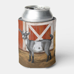 Cute Gray Spotted Goat Can Cooler