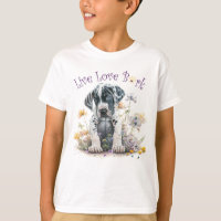 Cute Great Dane Dog Floral