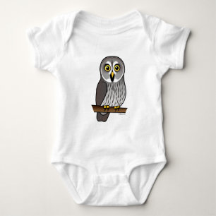 Cute Great Grey Owl Baby Bodysuit