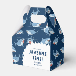 Cute Great White Sharks Ocean Birthday Party Favour Box