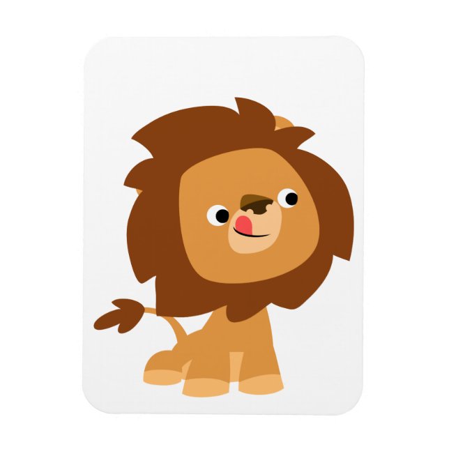 Cute Greedy Cartoon Lion Flexible Magnet (Vertical)