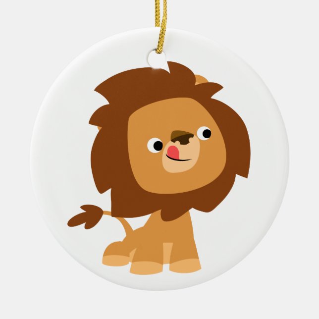 Cute Greedy Cartoon Lion Ornament (Front)