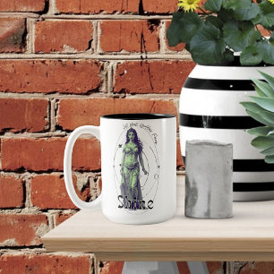 Cute Greek Goddess Two-Tone Coffee Mug