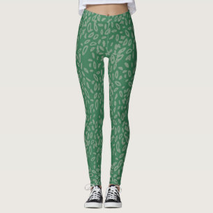 Cute green abstract pattern leggings