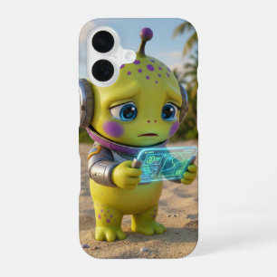 Cute Green Alien Beach Phone Case Cover Shell