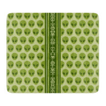 Cute Green Alien Pattern with Your Name in Glyphs