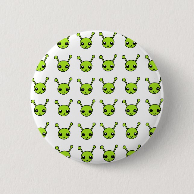 Cute Green Aliens 6 Cm Round Badge (Front)